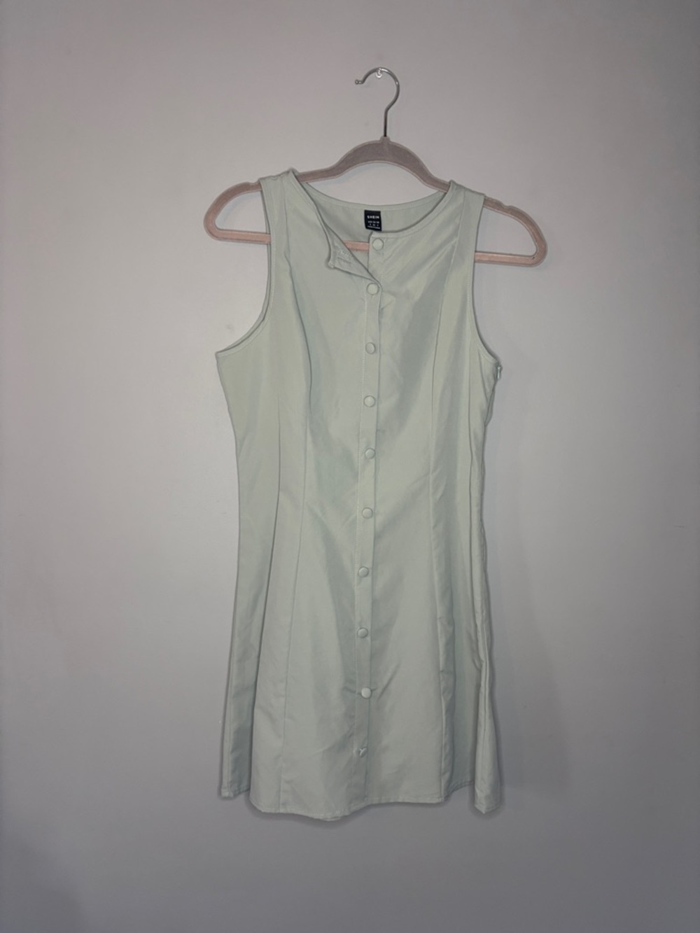 SHEIN Mint Green Sleeveless Button-Front Dress